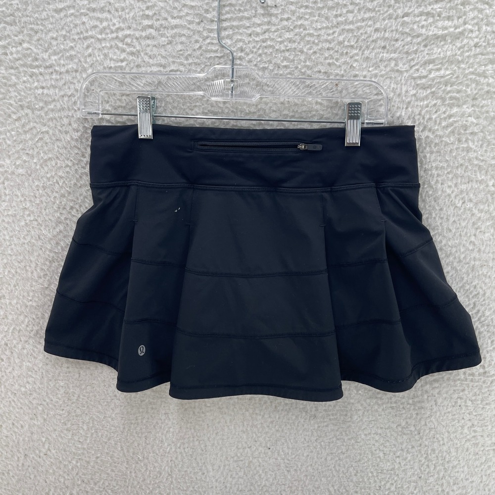 Lululemon Skirt 6 Black Pace Rival Ruffled Athletic Tennis Golf Pickleball